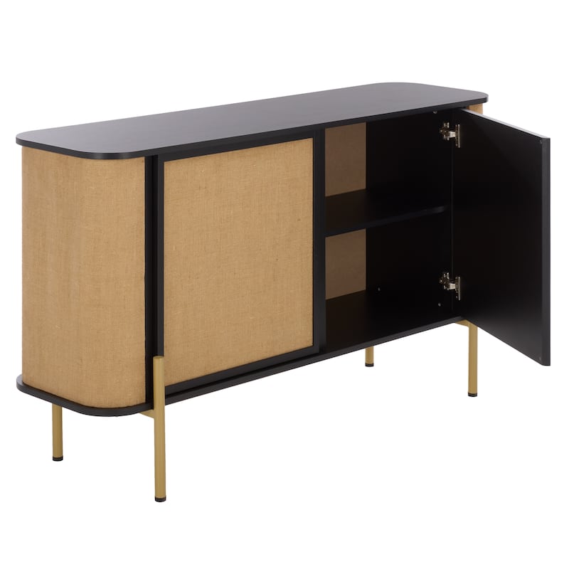 SAFAVIEH Home Merk Jute Door Sideboard/TV Stand - 55"W x 16"D x 32"H