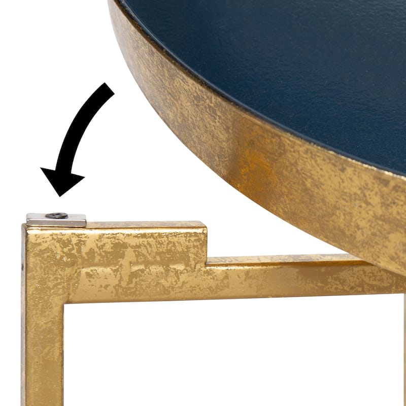 Kate and Laurel Celia Round Metal Side Table - 18.25x18.25x22