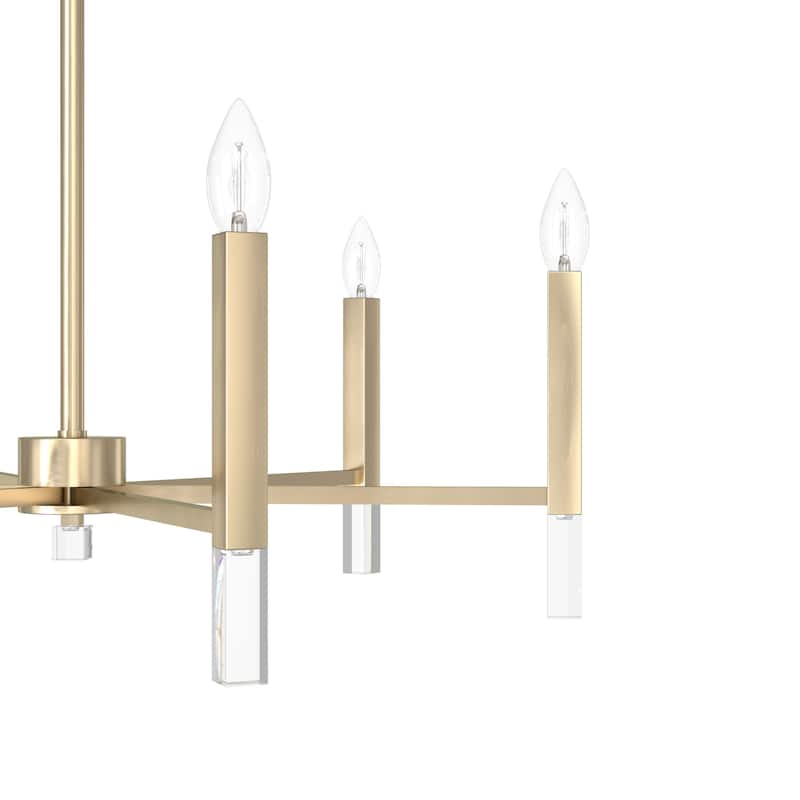 Hunter Sunjai Candle Chandelier - Entry, Kitchen Island, Dining Room, Living Room - Geometric, Glam, Contemporary