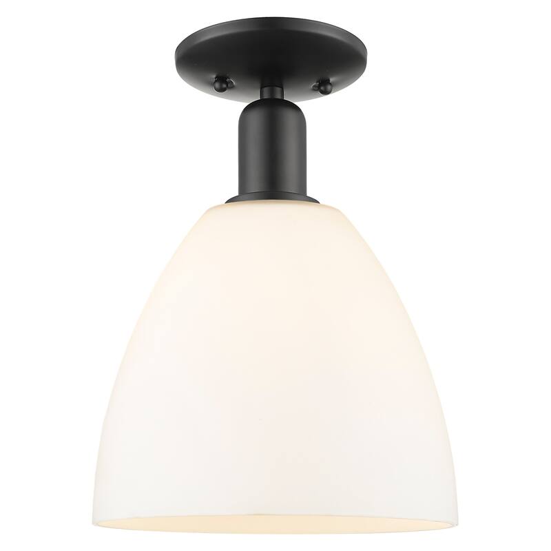 Innovations Lighting 716-1C-13-9 Bristol Semi-Flush Bristol 9" Wide - Matte Black / Matte White