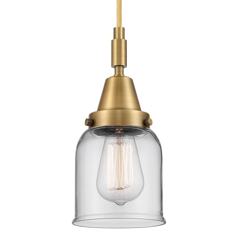 Innovations Lighting 447-1P-G52 Bell 5" Wide Mini Pendant with Clear - Brushed Brass