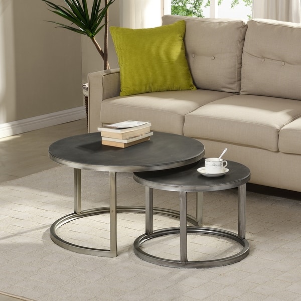 Firstime Co Hayes Nesting 2 Piece Coffee Table Set 27 5 X 27 5 X 16 In On Sale Overstock 31804853
