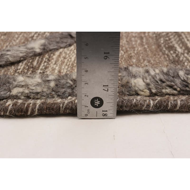 ECARPETGALLERY Flat-Weave Marrakech Tan Wool Kilim - 5'3 x 7'6
