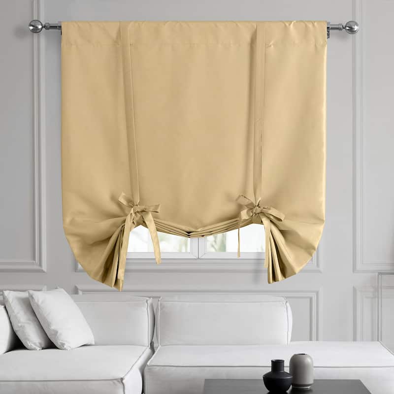 Exclusive Fabrics Vintage Textured Faux Dupioni Silk Tie-Up Window Shade (1 Panel)