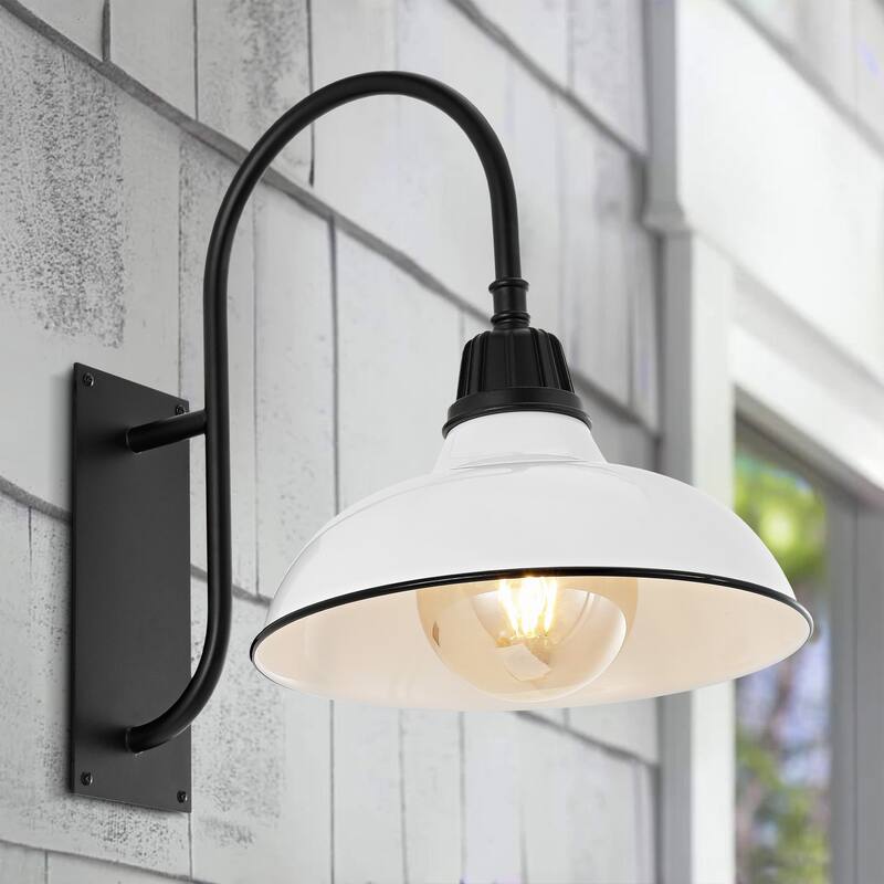 Wallace 12.25" Indoor/Outdoor LED Gooseneck Arm Sconce, By JONATHAN Y
