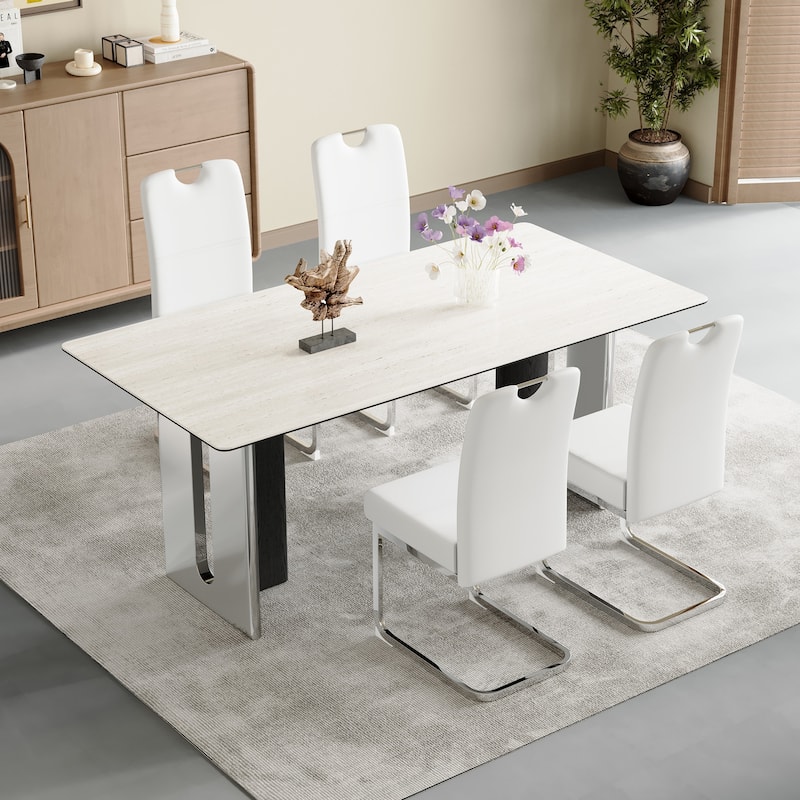 Elegant Dining Chair Side Chair Lounge Chair Leather Chair White Meeting Room Chair Upholstered Reception Chair