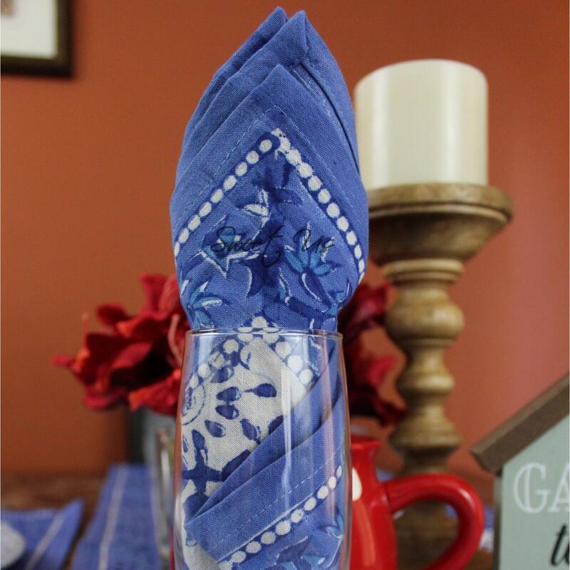 Block Print Cotton Eternal Floral Tablecloth Collection