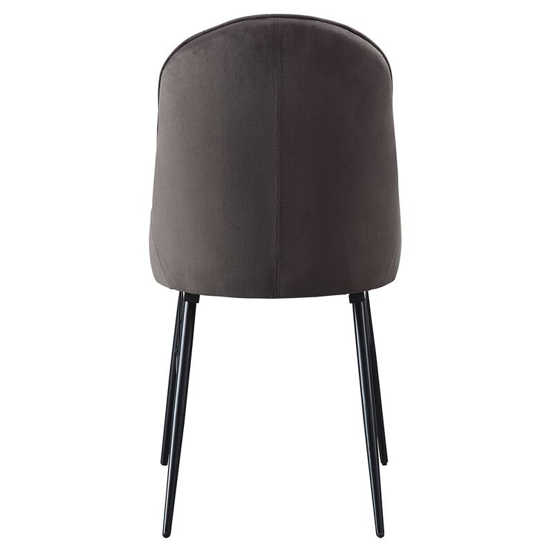 Grey and Black Tufted Back Dining Chairs (Set of 2) - Grey