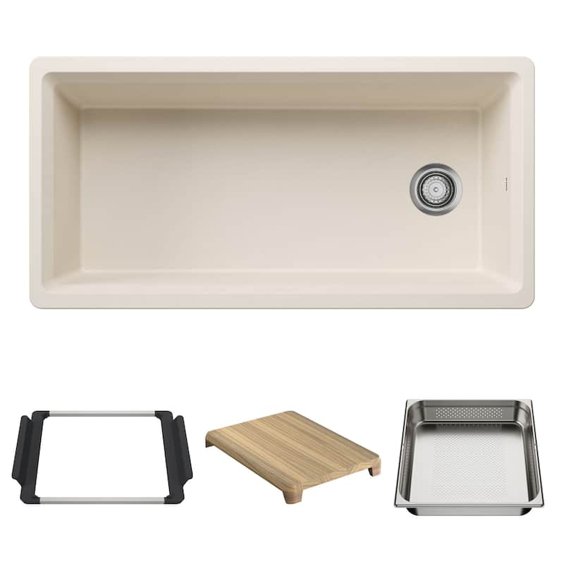 Blanco 443322 Inteos 39" Undermount Single Basin Granite Composite - Soft White