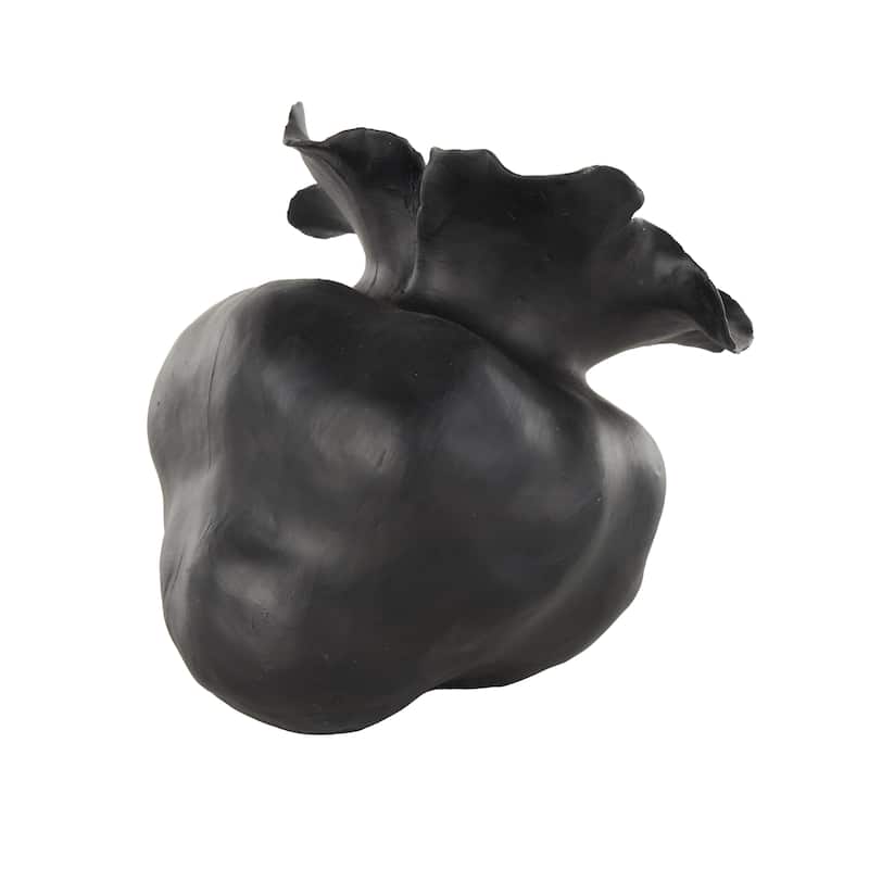 Ceramic Abstract Wide Rounded Floral Shaped Vase with Petal Rim - White or Black - Roche River Decor