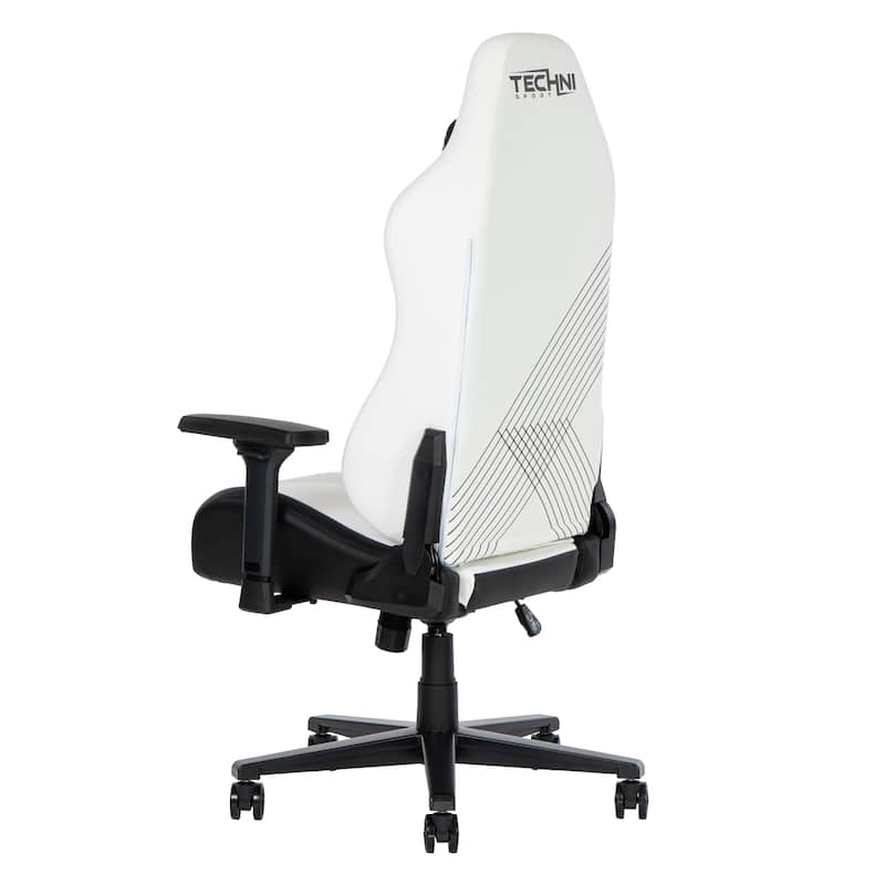 150°Reclining Mechanism Comfort Edge White Gaming Chair,Heavy Duty Steel Base