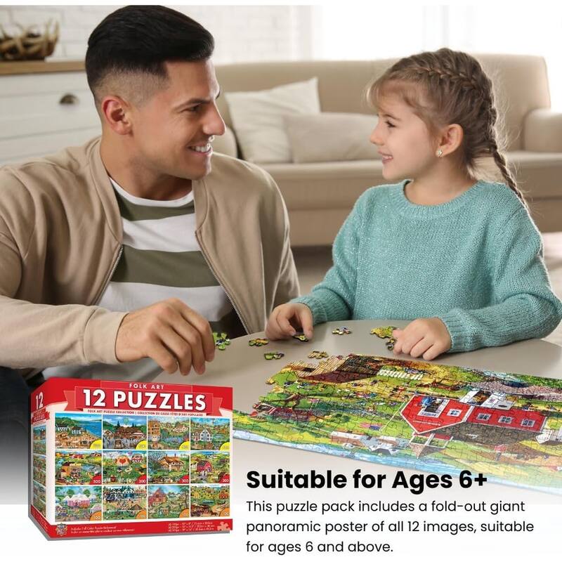 Alan Giana Jigsaw Puzzle Set - 12 Pack for Adults & Family Fun