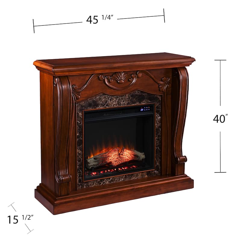 SEI Furniture Walnut Electric Fireplace - N/A