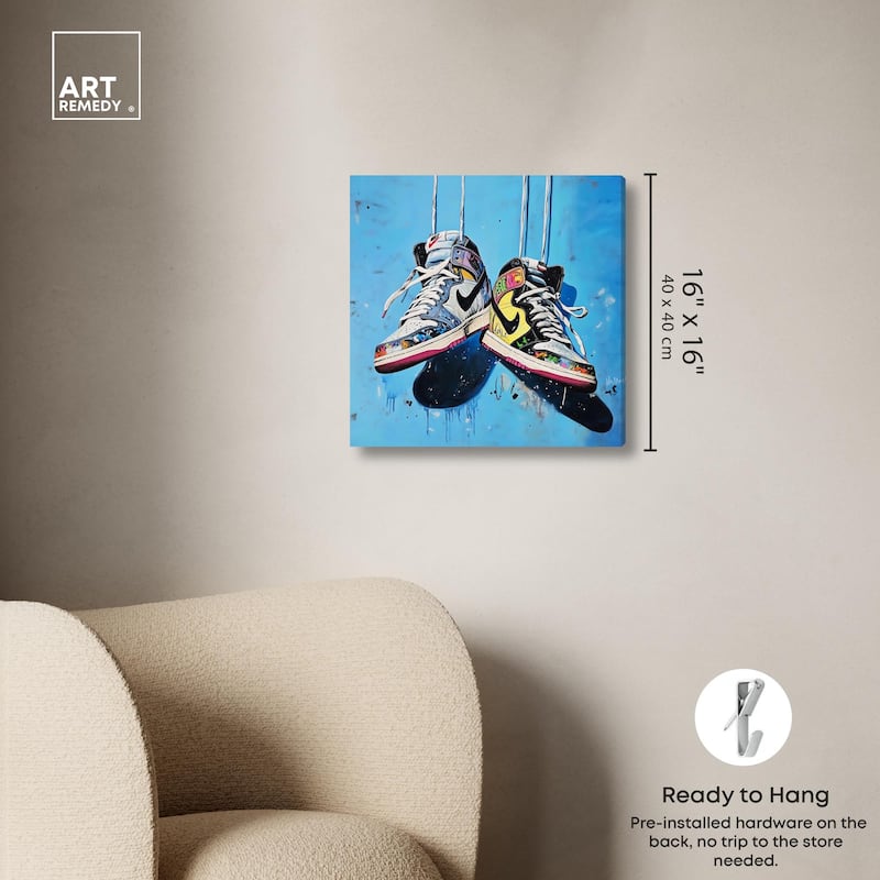 Sneakers and Laces Canvas by Art Remedy, Gallery Wrapped