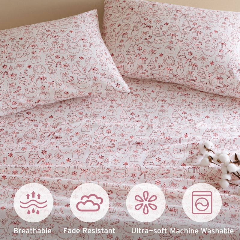 Intelligent Design Cozy Soft Cotton Flannel Printed Sheet Set