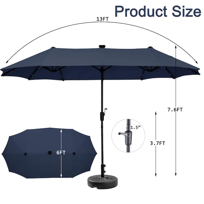 Autlaycil 13 ft Patio Umbrella with Crank For Outdoor Umbrella Base Included