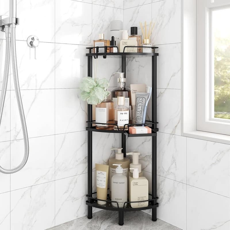 Corner Shower Caddy Standing - Black
