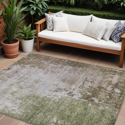 HomeRoots Abstract Transitional Rectangle Outdoor Rug