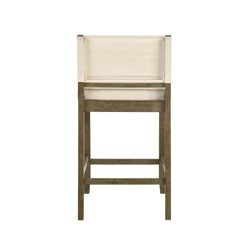 Yanely Mdoern Bar Stool, Upholstered Counter Height Stool with Solid Wood Legs