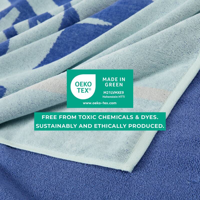 Linery & Co. 100% Cotton Jacquard 2 Pack Summer Beach Towels