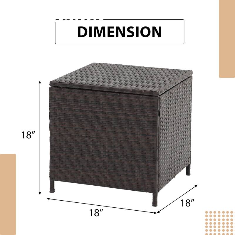 Square Wicker Outdoor Coffee Table with Hidden Storage