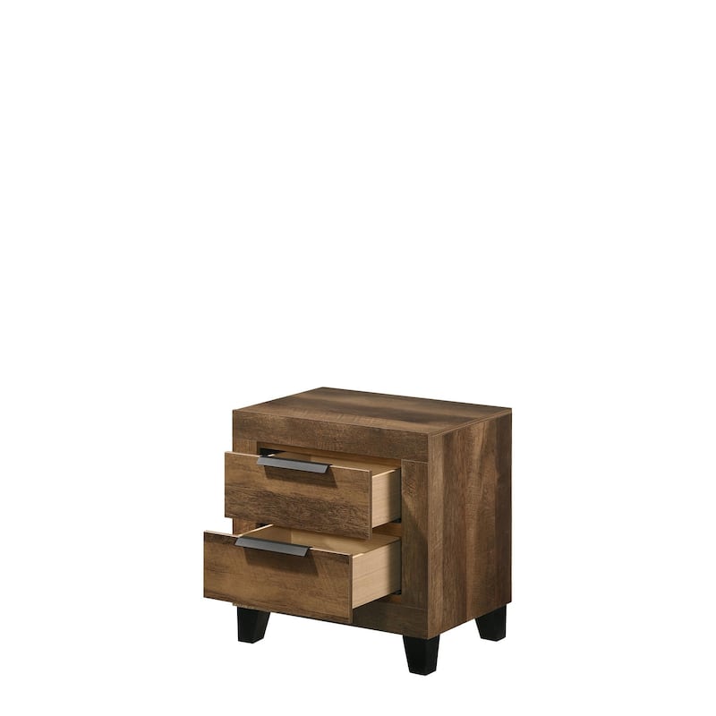 Transitional Style Wood Nightstand with 2 Drawer