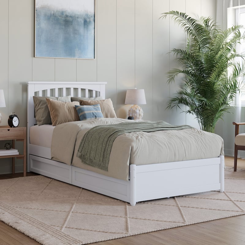 Everett Platform Bed with Panel Footboard and Storage Drawers