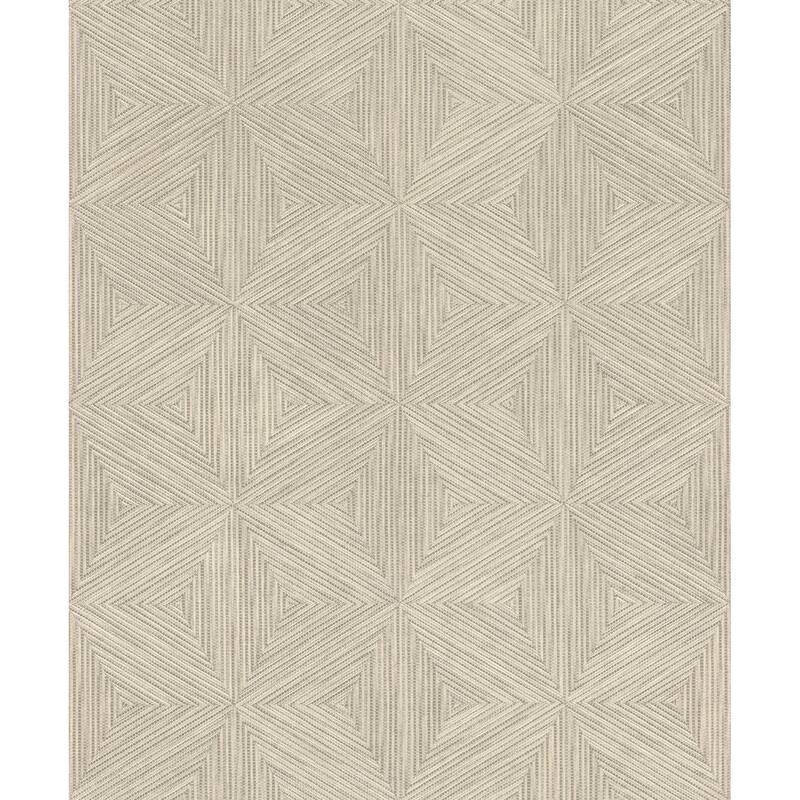 A-Street Prints Anara Grey Geo Faux Grasscloth Wallpaper