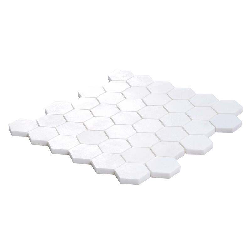 Apollo tile 12 x 12 Nubes Honed Snow White Thassos Honed Marble Tile (4.83 sq ft/case) - 5 Pack