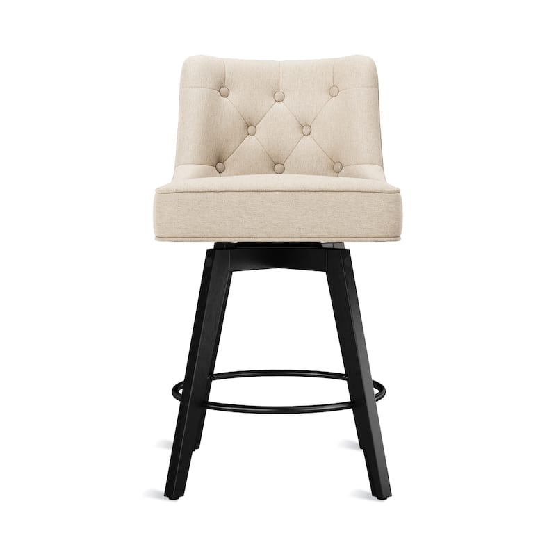 Modern 26 in. Barstool Counter Height Stool Upholstered Swivel Bar Stool with Back