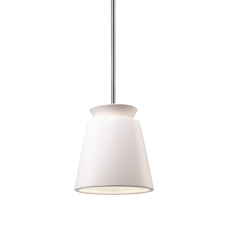 Justice Design Group Small Trapezoid Pendant - Rigid Stem - Polished Chrome/Matte White