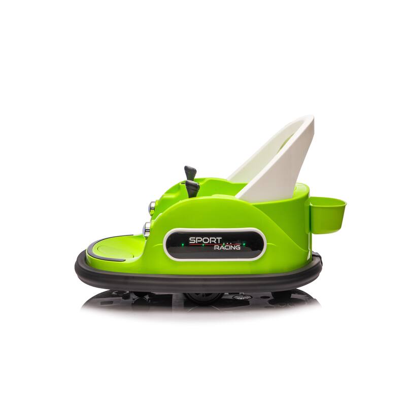 Kids Bumper Car Ride-On Bumper Car with Remote Control, Green Battery Powered Electric Car with LED Lights