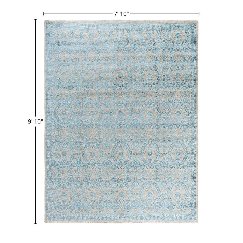 Ikat One-of-a-Kind Hand-Knotted Area Rug, Beige - 7' 10" x 9' 10"