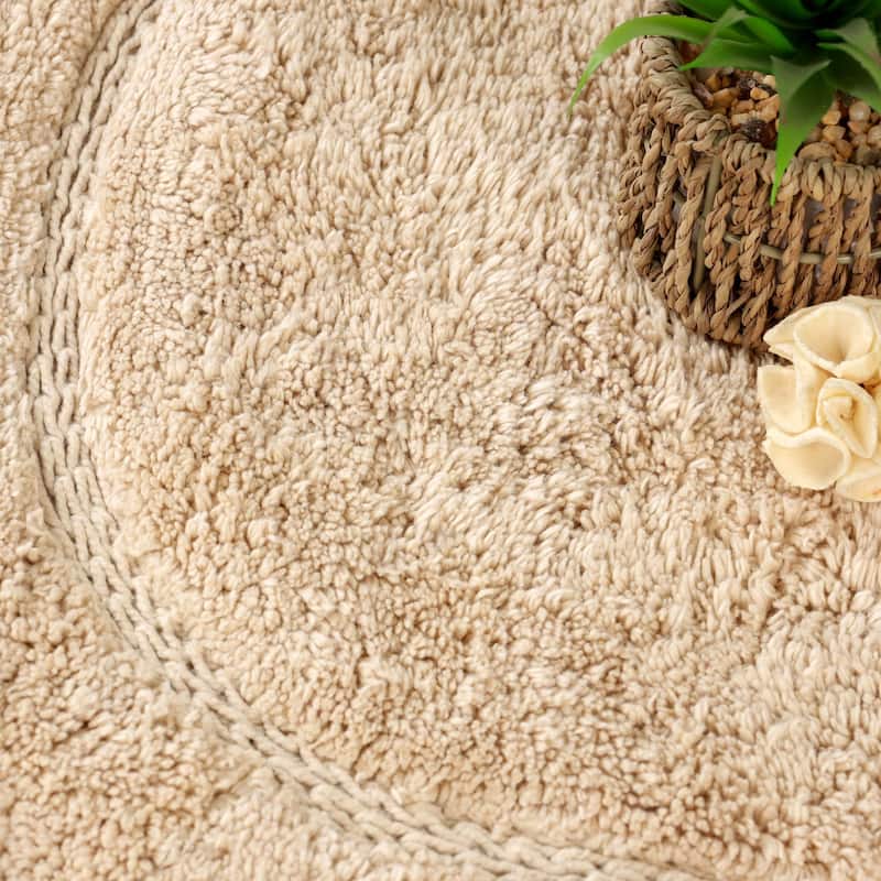 Superior Cotton Non-slip Oval Bath Rug - (Set of 2)