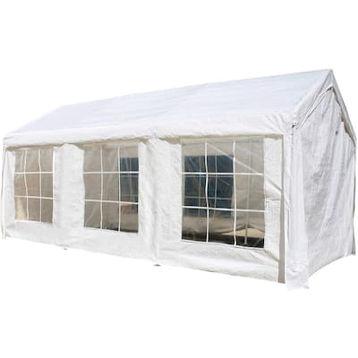 ALEKO 10x20 feet Outdoor White Gazebo Canopy Tent with Sidewalls