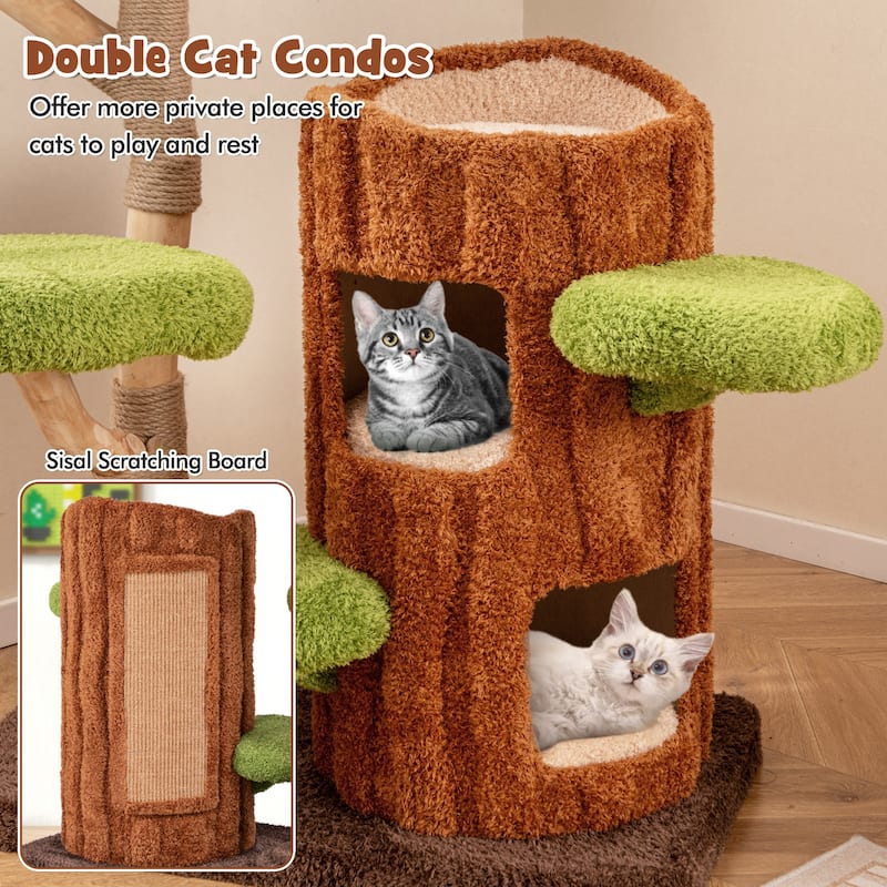 Sturdy Multi-Level Cat Tower with Sisal and Lounging Areas - 31.5" x 19.5" x 55.5"