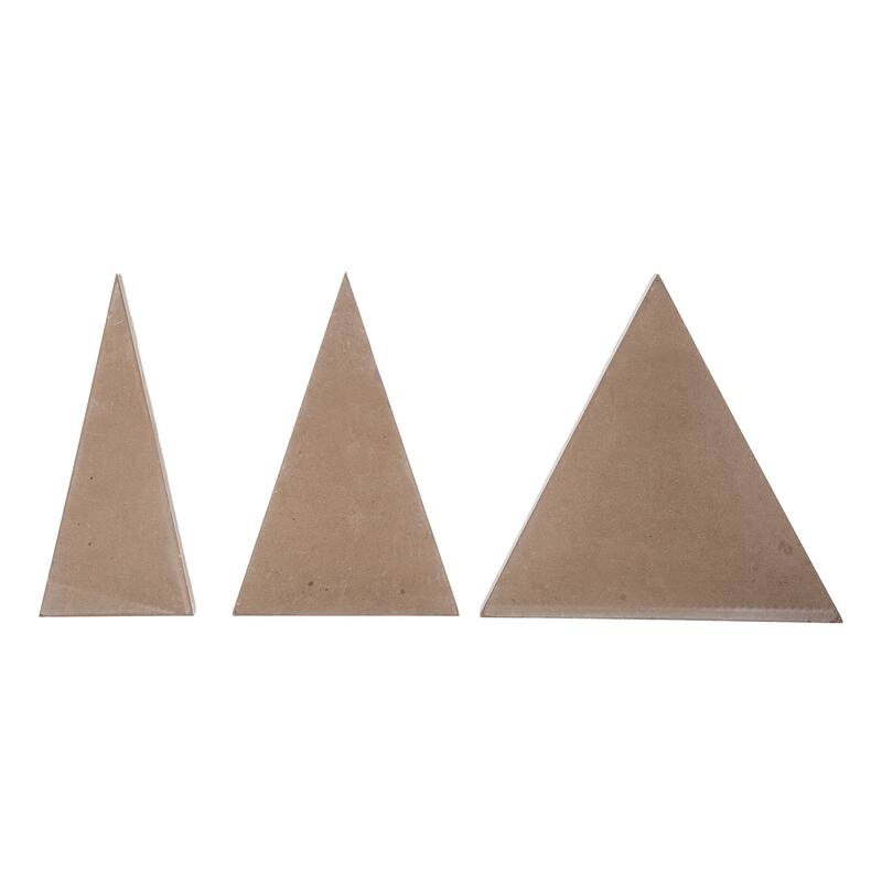Transpac Wood 11.69 in. Off-White Christmas Textured Winter Trees Set of 3