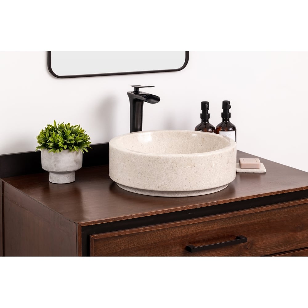 Natural Stone Vessel Bathroom Sink - Avalon Marble