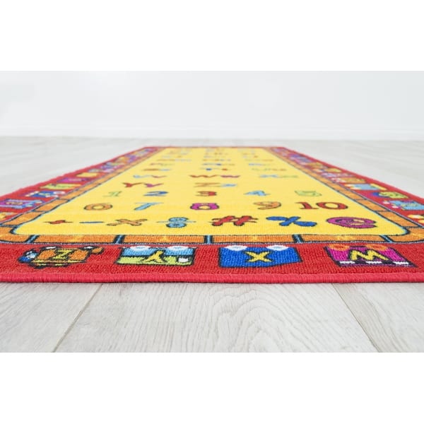 Allstar Living Room Area Rug with Alphabet With Letters On A Train ...