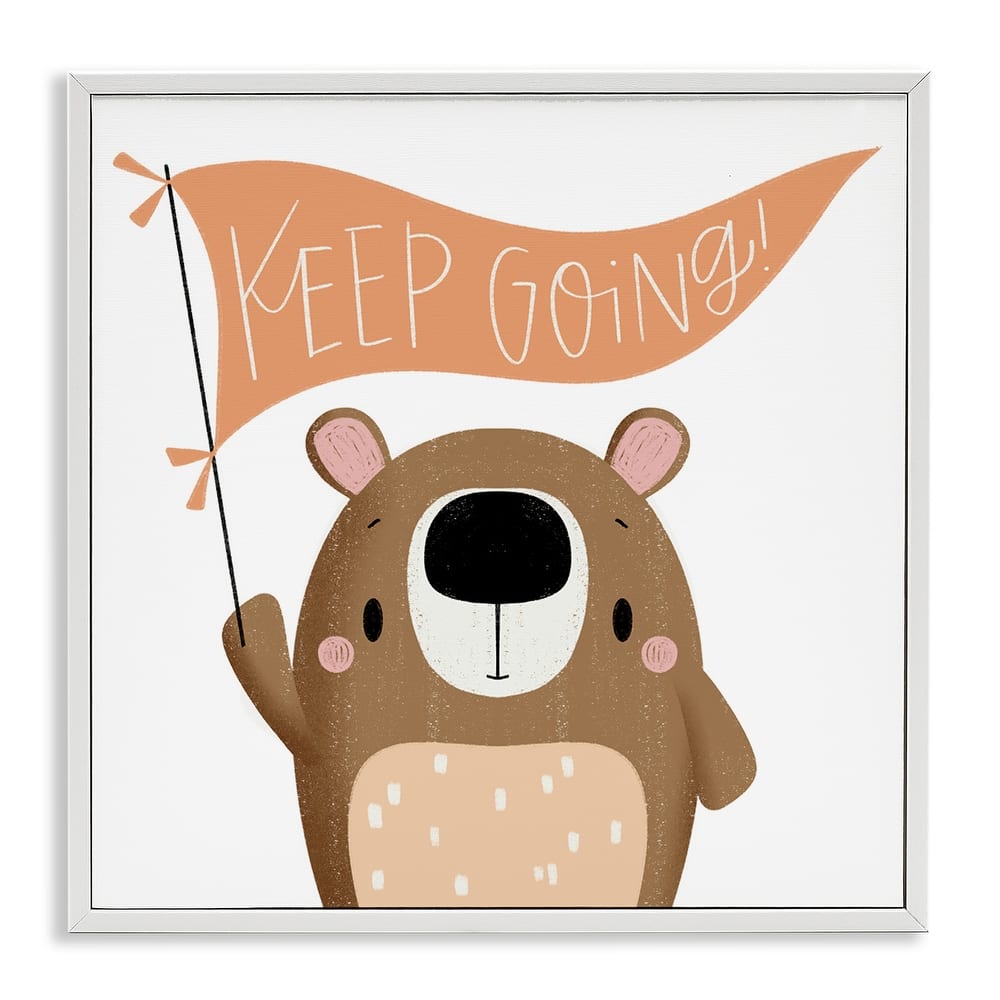 Stupell Motivational Bear Keep Going Framed Giclee Art Design By Sarah Hickman