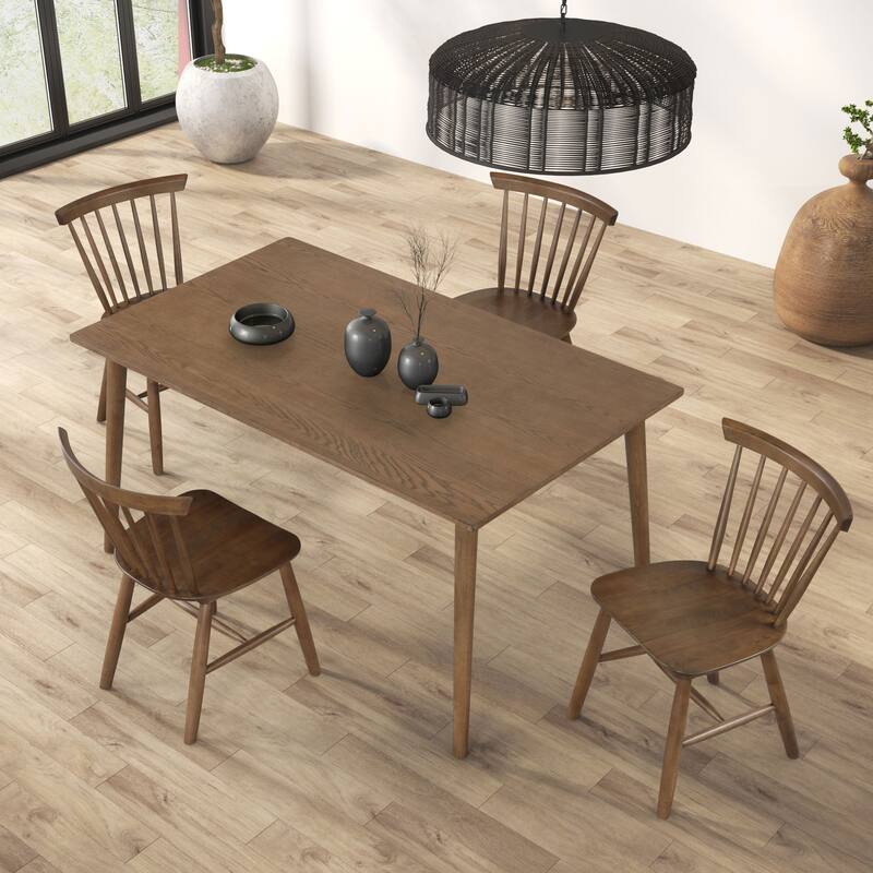 Furniture of America Zailen Mid-Century Modern 5-Piece Solid Wood Dining Set