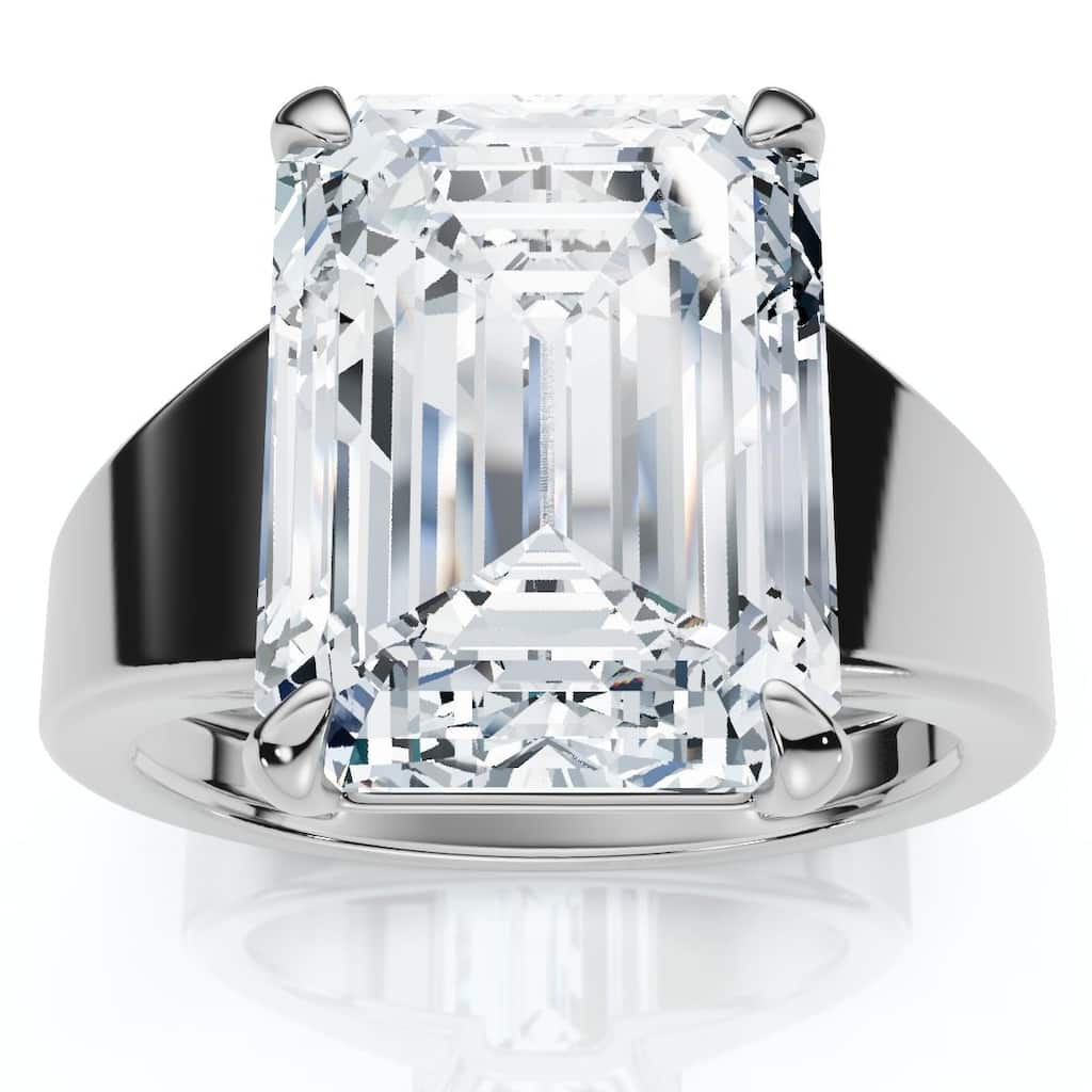Bliss Diamond Certified 6Ct Emerald Cut Stephanie Diamond Engagement Ring Gold Lab Grown