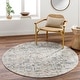 preview thumbnail 9 of 9, Janae Mid-Century Modern Area Rug Taupe/Blue - 5' 3" x 5' 3" Round