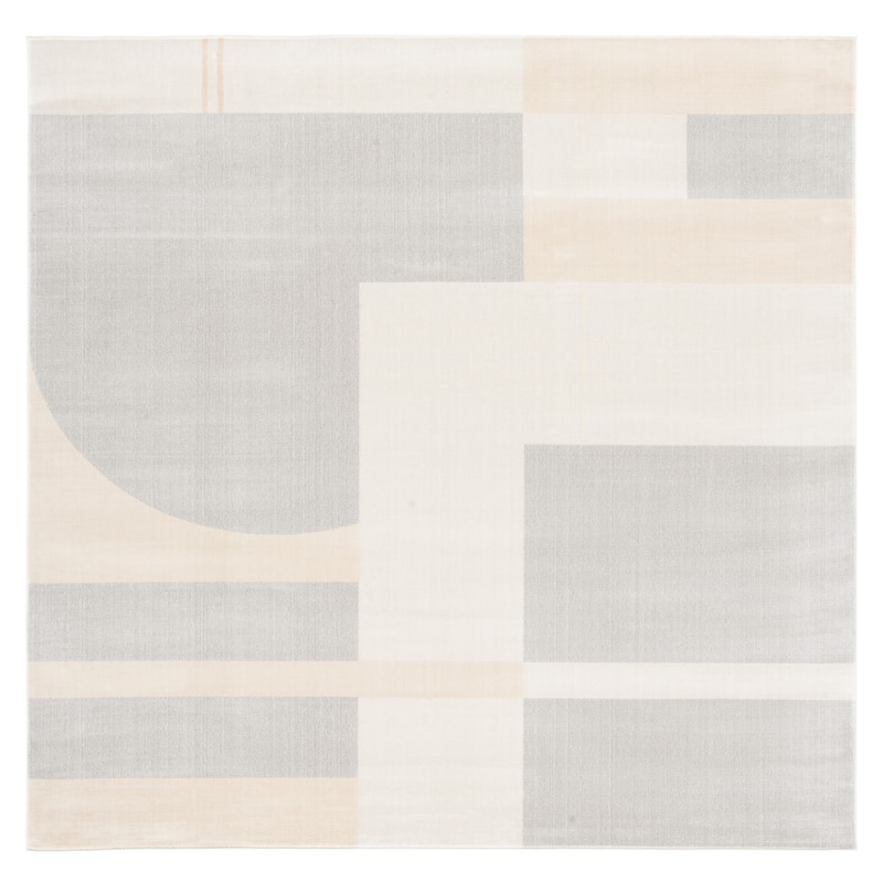 SAFAVIEH Orwell Theodocia Mid-Century Modern Rug - 6'7" Square - Grey/Beige