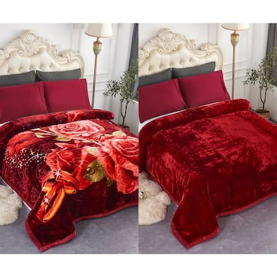 Ultra Soft Velvet Raschel Blanket Plush Bed Blanket 8-9 LBS