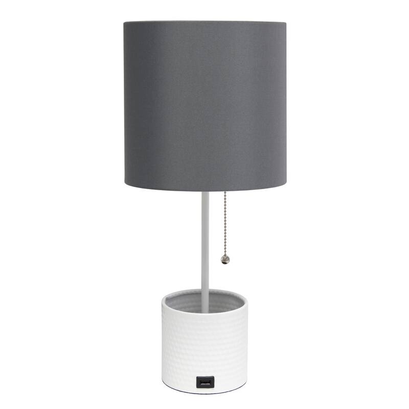 18.5" Sleek And Functional Stylish Accent Table Lamp With Usb Charging Port, For Living Room, Entryway, Office, Bedroom, Black W - GW