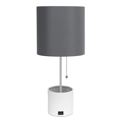 18.5" Sleek And Functional Stylish Accent Table Lamp With Usb Charging Port, For Living Room, Entryway, Office, Bedroom, Black W