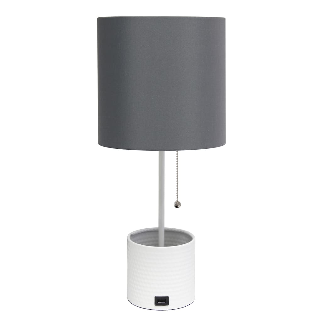 18.5" Sleek And Functional Stylish Accent Table Lamp With Usb Charging Port, For Living Room, Entryway, Office, Bedroom, Black W