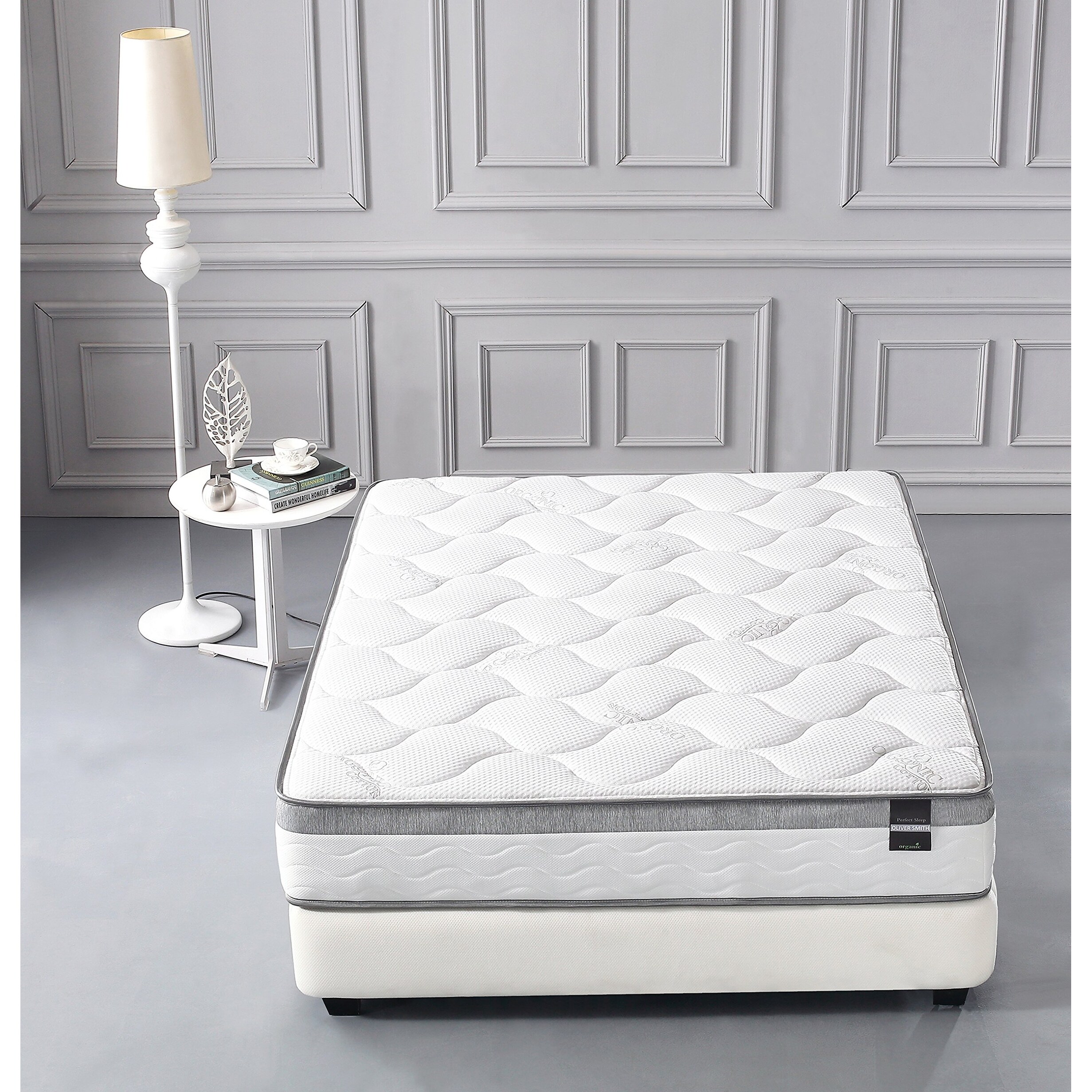 Organic Cotton 10 Inch Perfect Sleep Comfort Plush Euro Pillow Top Cool Memory Foam Pocket Spring Mattress