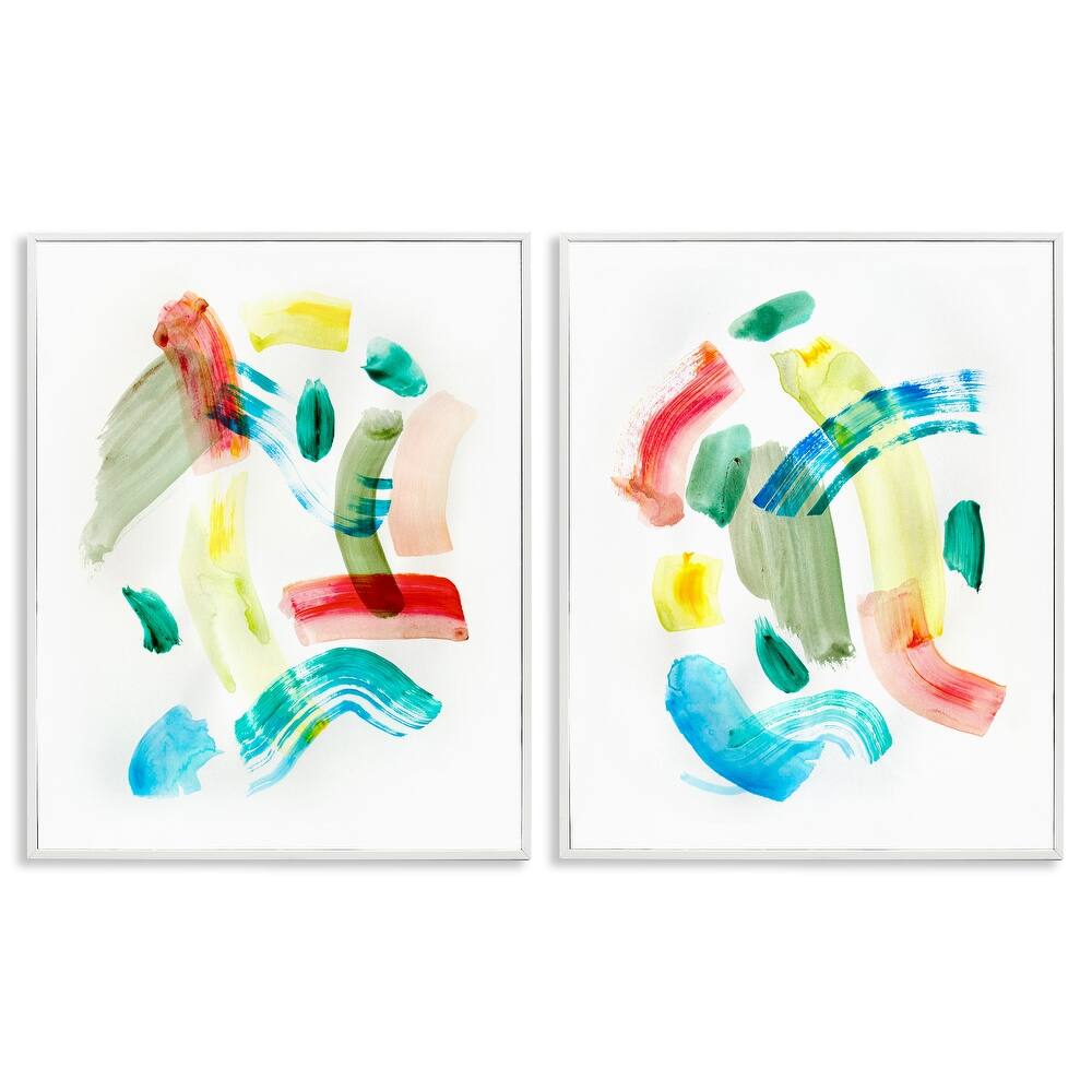 Stupell Macarana Abstract Hues Framed Giclee Art Design By Gemma Bardot (Set of 2)
